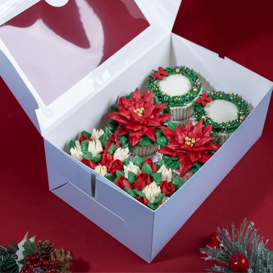 Christmas Floral Cupcakes Box