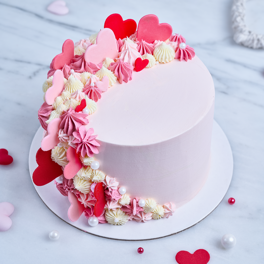 Cascading Hearts Cake