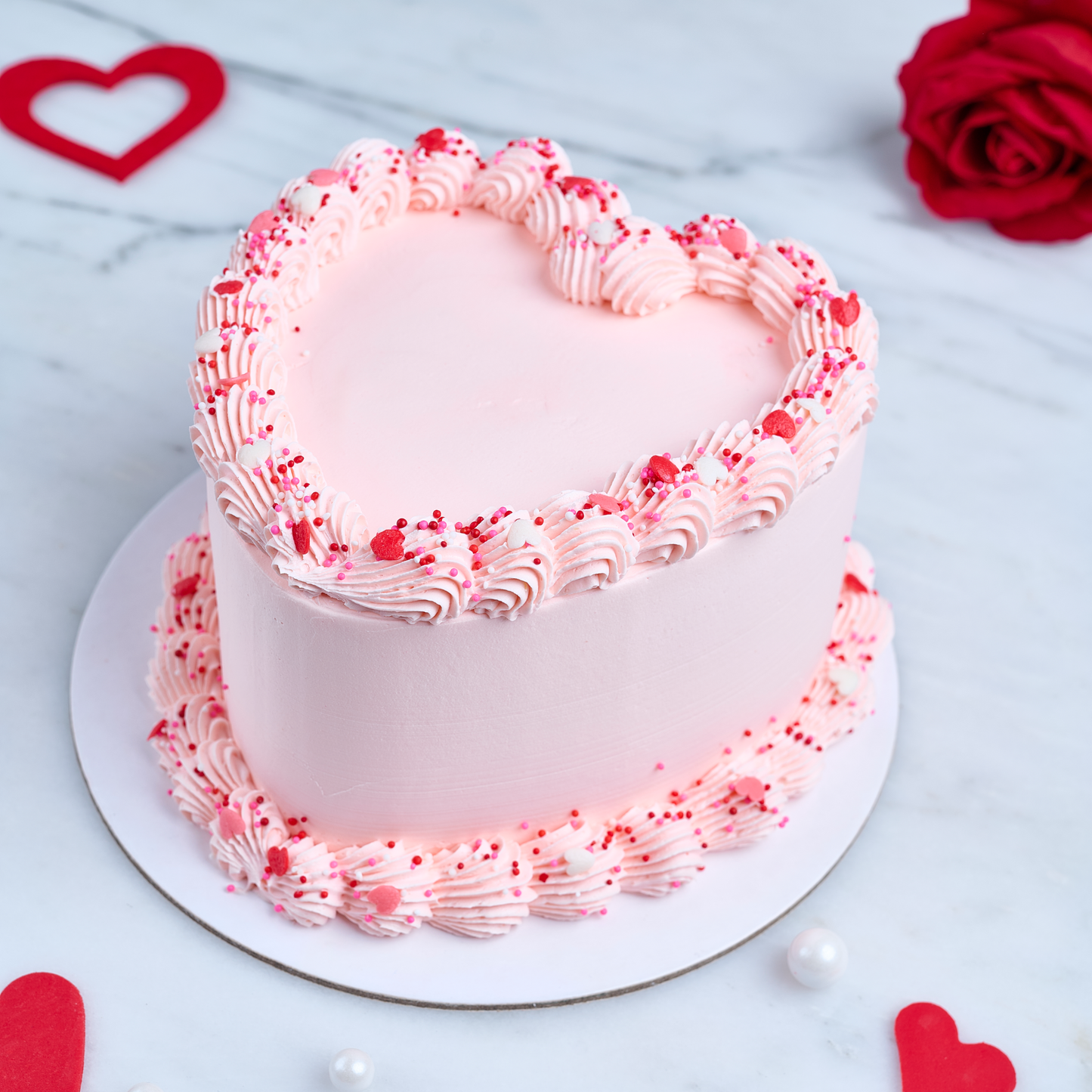 Pretty in Pink Heart Cake